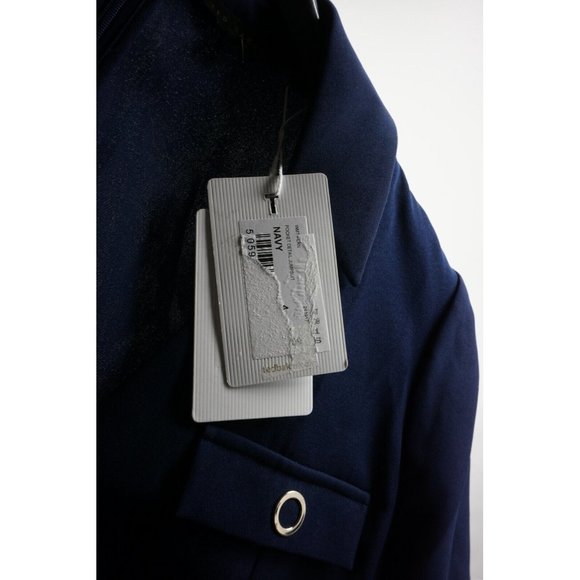 New 315$ Ted Baker Flan Belted Jumpsuit Size 4 Women's Blue Crepe Long Sleeve - Picture 6 of 12